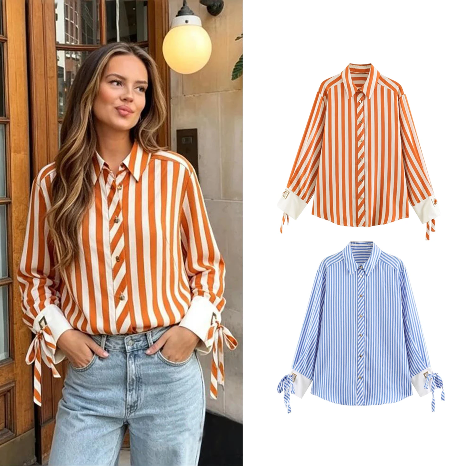 Women Elegant OL Shirts Spring Summer Female Striped Shirt Trendy Bow Cuff Festivals Party Shirt Lady Casual Holiday Blouse Tops
Women Elegant OL Shirts Spring Summer Female Striped Shirt Trendy Bow Cuff Festivals Party Shirt Lady Casual Holiday Blouse Tops