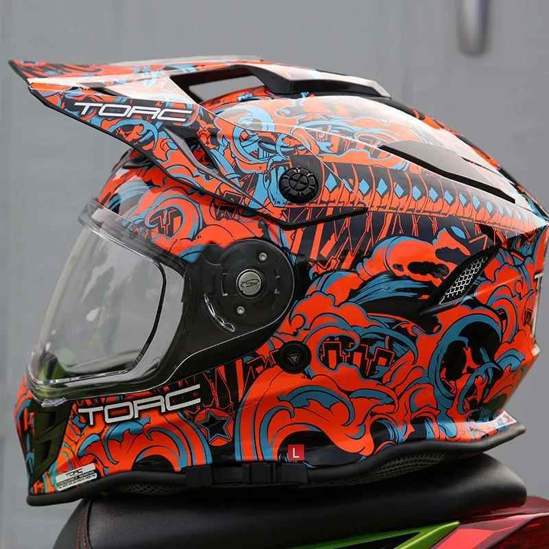 Original TORC Motorcycle Double Lens Tension Motobike Helmet Summer Off-road Racing Helmet Moto Capacite DOT Certified
Original TORC Motorcycle Double Lens Tension Motobike Helmet Summer Off-road Racing Helmet Moto Capacite DOT Certified