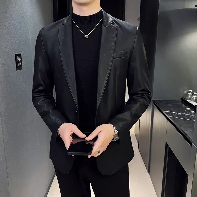 Fashion Business Casual Pu Blazers Jacket Casual Blazer Jackets Man Outerwear Fashion Men's Casual Leather Dress Suit Coat Male
Fashion Business Casual Pu Blazers Jacket Casual Blazer Jackets Man Outerwear Fashion Men's Casual Leather Dress Suit Coat Male
