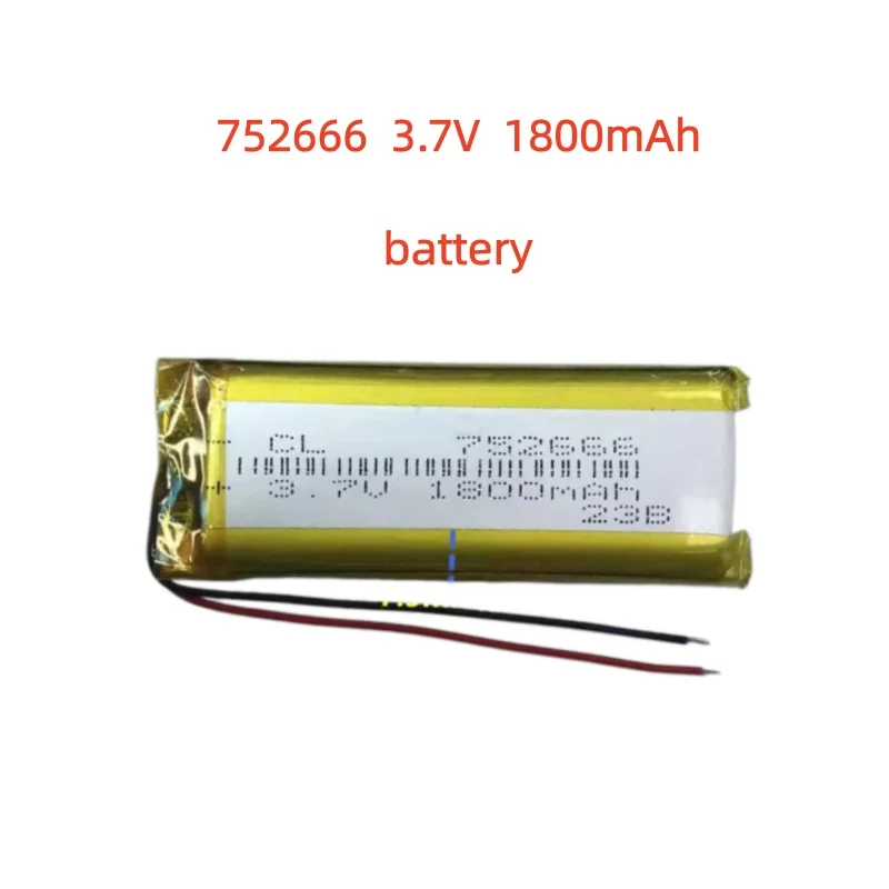 752666 3.7V 1800mAh Polymer Lithium Lipo Battery For MP3 MP4 Notebook Machine GPS PSP E-Books Power Bank Tablet PC POS
752666 3.7V 1800mAh Polymer Lithium Lipo Battery For MP3 MP4 Notebook Machine GPS PSP E-Books Power Bank Tablet PC POS