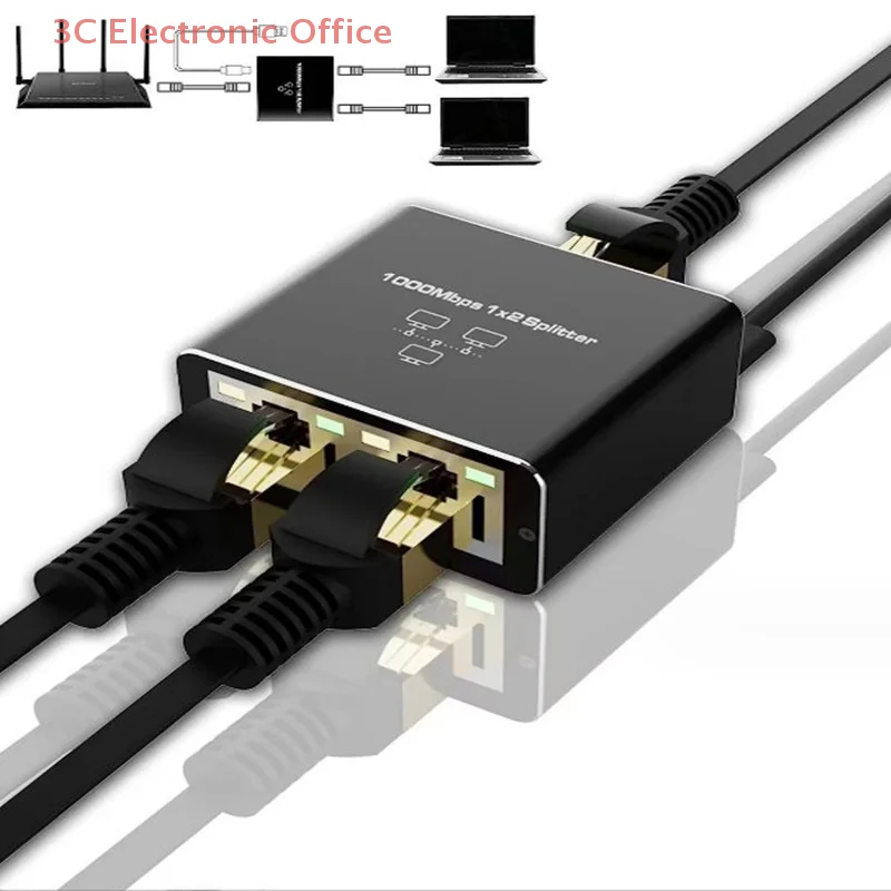 RJ45 2 Port Ethernet Cable Splitter, High Speed 1000Mbps Router Connector Adapter
RJ45 2 Port Ethernet Cable Splitter, High Speed 1000Mbps Router Connector Adapter