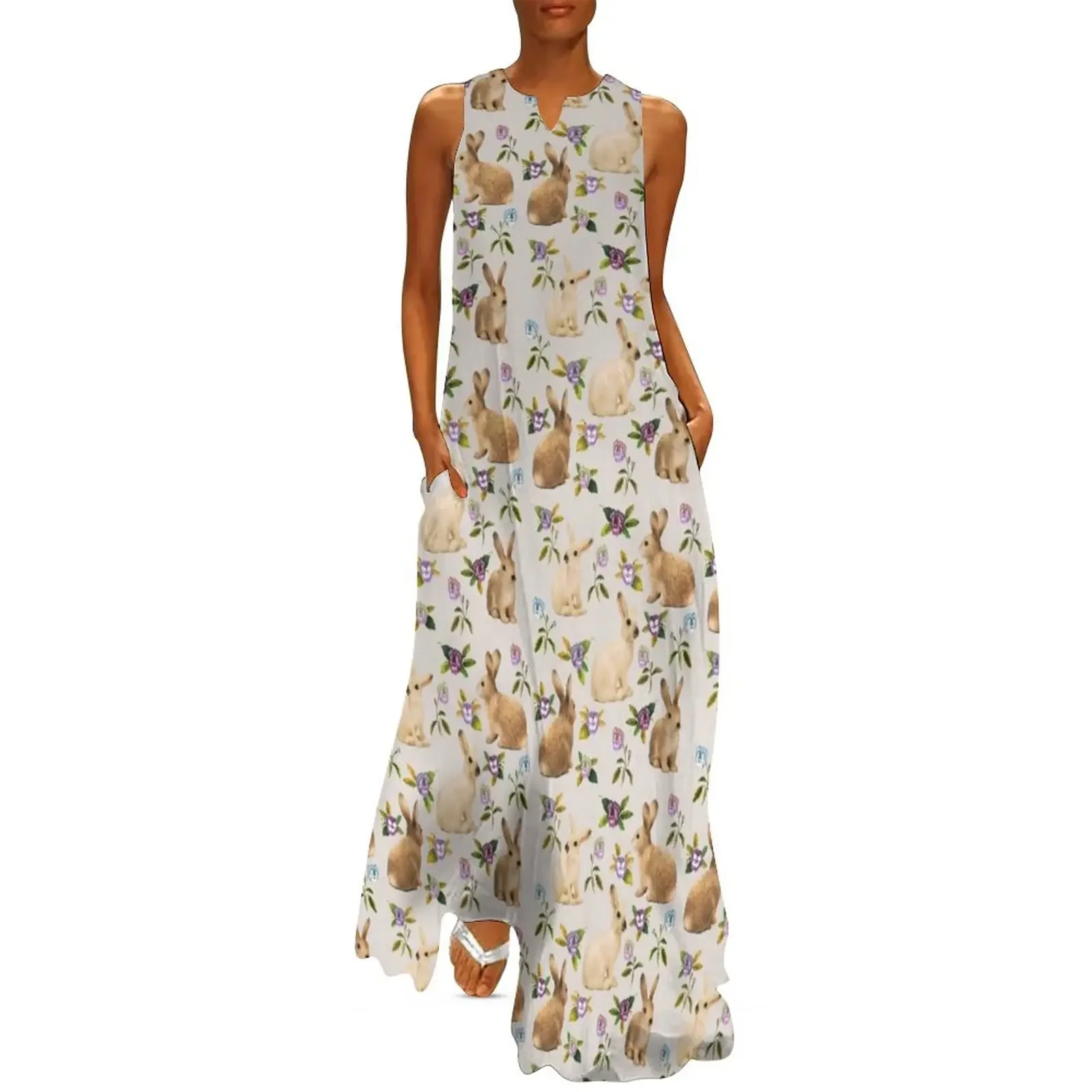 Bunnies Garden in Vintage Cotton Long Dress Female dress summer women's dress 2025
Bunnies Garden in Vintage Cotton Long Dress Female dress summer women's dress 2025