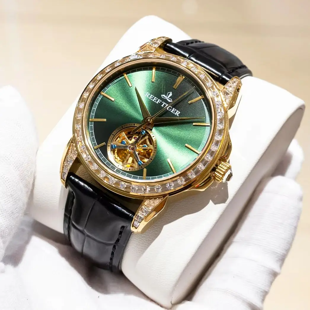 Reef Tiger Men Automatic Watch 42.7mm Mechanical Wristwatch Luminous Skeleton Dial Crystal Bezel Sapphire Mirror Flyweel
Reef Tiger Men Automatic Watch 42.7mm Mechanical Wristwatch Luminous Skeleton Dial Crystal Bezel Sapphire Mirror Flyweel