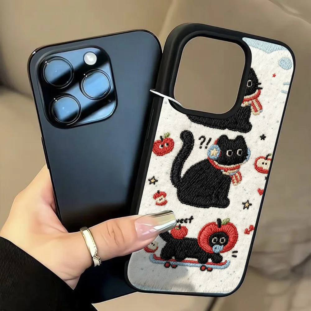 Cute Embroidered Cat Phone Case for iPhone 17 16 15 14 13 Pro Max 11 Cartoon Kitten Print Protective Clear Bumper Magnetic Cover
Cute Embroidered Cat Phone Case for iPhone 17 16 15 14 13 Pro Max 11 Cartoon Kitten Print Protective Clear Bumper Magnetic Cover