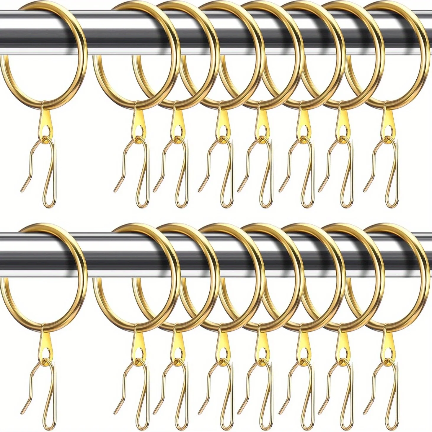 60pcs 0.98 Inch Metal Drapery Curtain Rings Curtain Hanging Rings And 60pcs Metal Curtain Drapery Pin Hooks for Window Door Shower Curtain (Golden)
60pcs 0.98 Inch Metal Drapery Curtain Rings Curtain Hanging Rings And 60pcs Metal Curtain Drapery Pin Hooks for Window Door Shower Curtain (Golden)