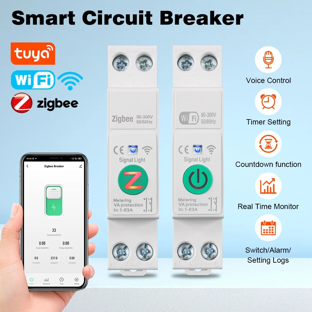 Умный автоматический выключатель Manhot Tuya ZigBee MCB, переключатель на DIN-рейку, защита от напряжения тока, 1-63A, регулируемый переключатель дистанционного управления
Умный автоматический выключатель Manhot Tuya ZigBee MCB, переключатель на DIN-рейку, защита от напряжения тока, 1-63A, регулируемый переключатель дистанционного управления