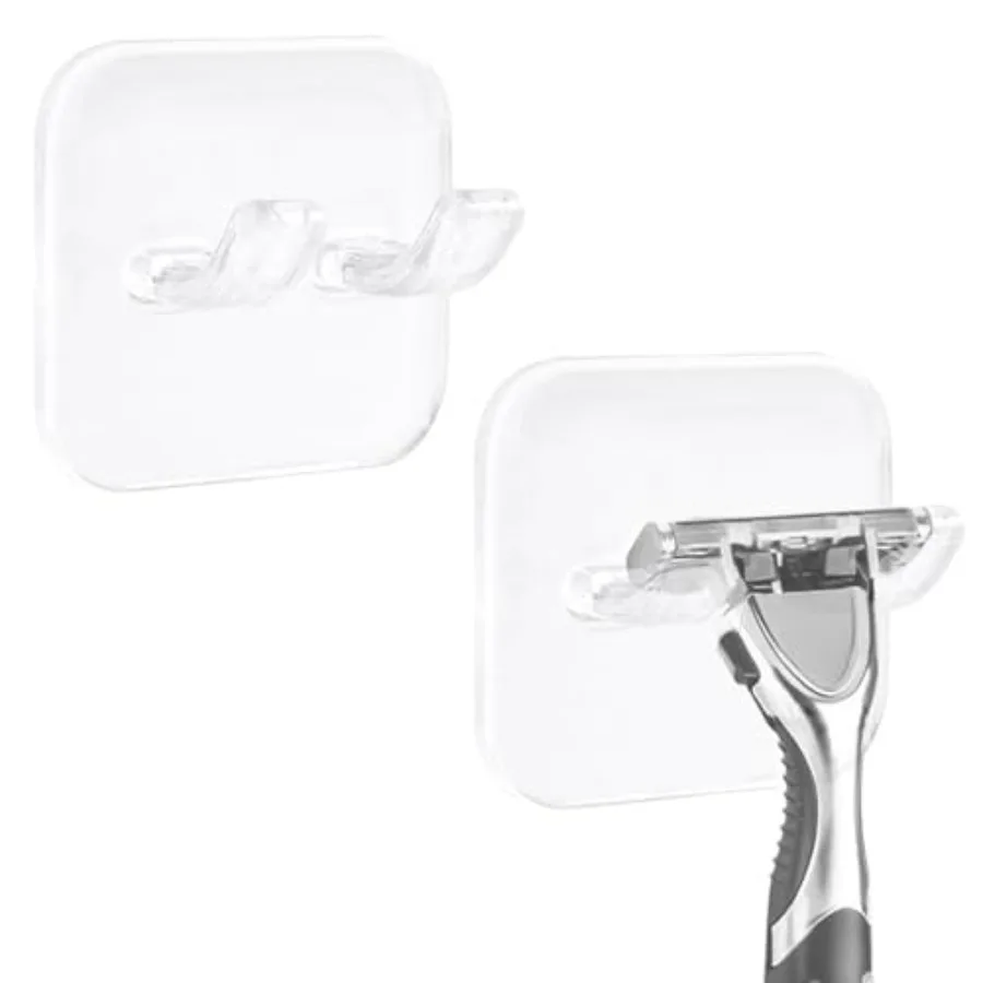Razor Holder for Shower, 2 Pack Self-Adhesive Holder for Shaver, Towels, Coat, Hat, Bathroom Kitchen Use
Razor Holder for Shower, 2 Pack Self-Adhesive Holder for Shaver, Towels, Coat, Hat, Bathroom Kitchen Use