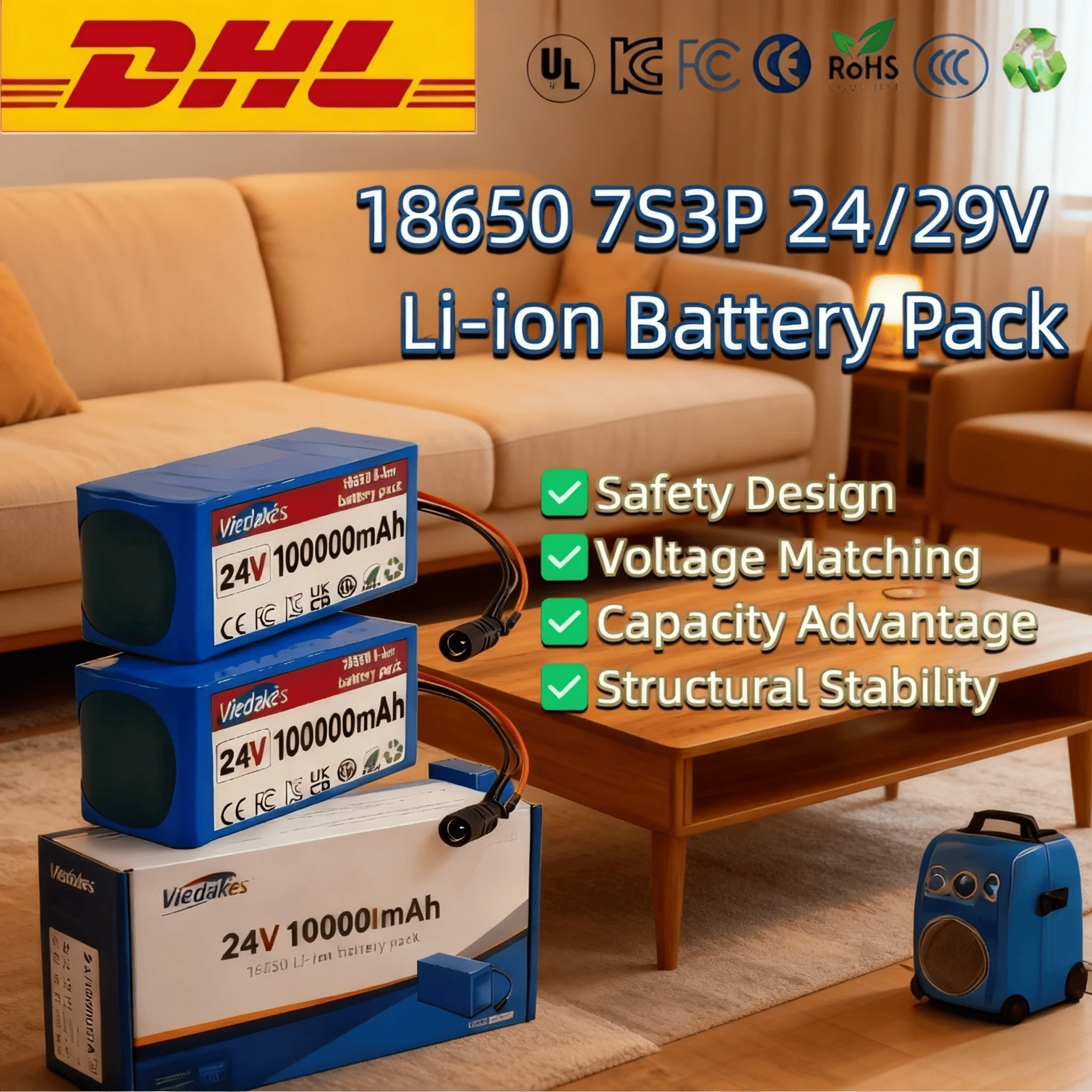 100% Safety Design 24V/29.4V 18650 7S3P 100 mAh Li-ion Battery Pack for wheelchairs toy car power Li-ion Replacement Battery
100% Safety Design 24V/29.4V 18650 7S3P 100 mAh Li-ion Battery Pack for wheelchairs toy car power Li-ion Replacement Battery