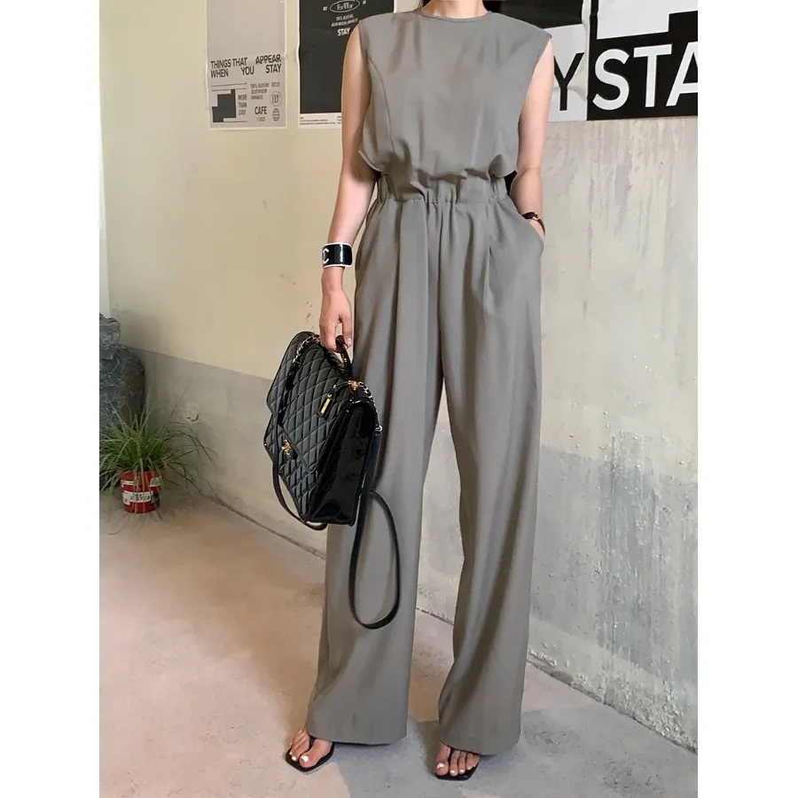Casual round Neck Romper Versatile High Waist Straight Leg Pants Summer 2026 Fashion Chic Design Ladies Overall Pants
Casual round Neck Romper Versatile High Waist Straight Leg Pants Summer 2026 Fashion Chic Design Ladies Overall Pants