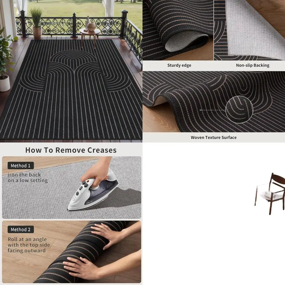 5x7 Jute Area Rug, Black Washable Non-Slip Indoor/Outdoor Carpet, Farmhouse Style for Living Room, Office, Bedroom, Backyard
5x7 Jute Area Rug, Black Washable Non-Slip Indoor/Outdoor Carpet, Farmhouse Style for Living Room, Office, Bedroom, Backyard