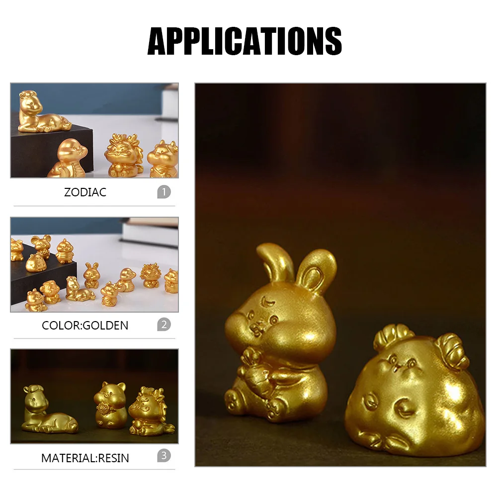 12 Zodiac Animal Figurines Golden Resin Craft Home Decor Miniature Statues Table Ornament Small Animal Crafts Chinese New Year
12 Zodiac Animal Figurines Golden Resin Craft Home Decor Miniature Statues Table Ornament Small Animal Crafts Chinese New Year