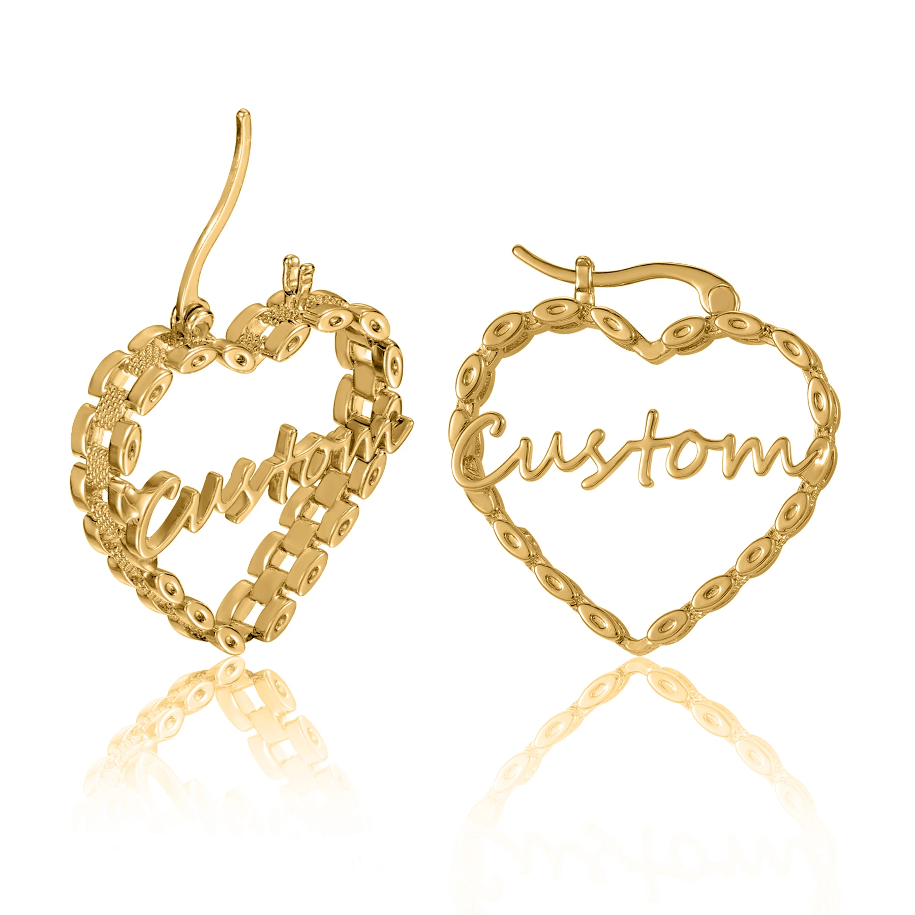 Dascusto Custom Name Earring Personalized 30mm Watch Chain Heart Earrings Stainless Steel Custom Letter Name Earrings For Womens
Dascusto Custom Name Earring Personalized 30mm Watch Chain Heart Earrings Stainless Steel Custom Letter Name Earrings For Womens