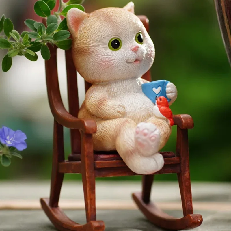 Cartoon Cute Kitten Coffee Shop Office Desktop Rocking Chair Decoration Garden Courtyard Animal Decoration
Cartoon Cute Kitten Coffee Shop Office Desktop Rocking Chair Decoration Garden Courtyard Animal Decoration