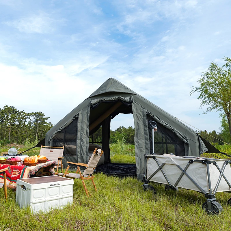 Портативная надувная палатка размером 6,3 кв.м с защитой от ультрафиолета, водонепроницаемая для использования на открытом воздухе в кемпинге
Портативная надувная палатка размером 6,3 кв.м с защитой от ультрафиолета, водонепроницаемая для использования на открытом воздухе в кемпинге