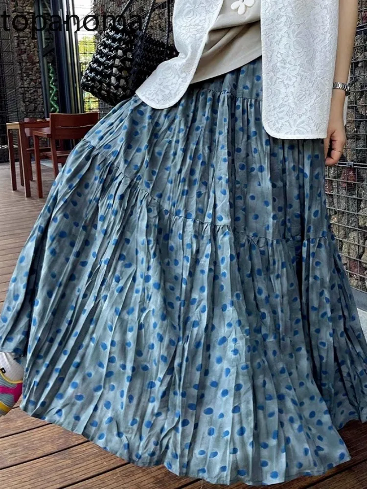 Topanoma Fashion Skirts Women Dot Printed High Waist Loose Vintage 2025 Spring Fashion Elegant Long Skirt Female Casual
Topanoma Fashion Skirts Women Dot Printed High Waist Loose Vintage 2025 Spring Fashion Elegant Long Skirt Female Casual