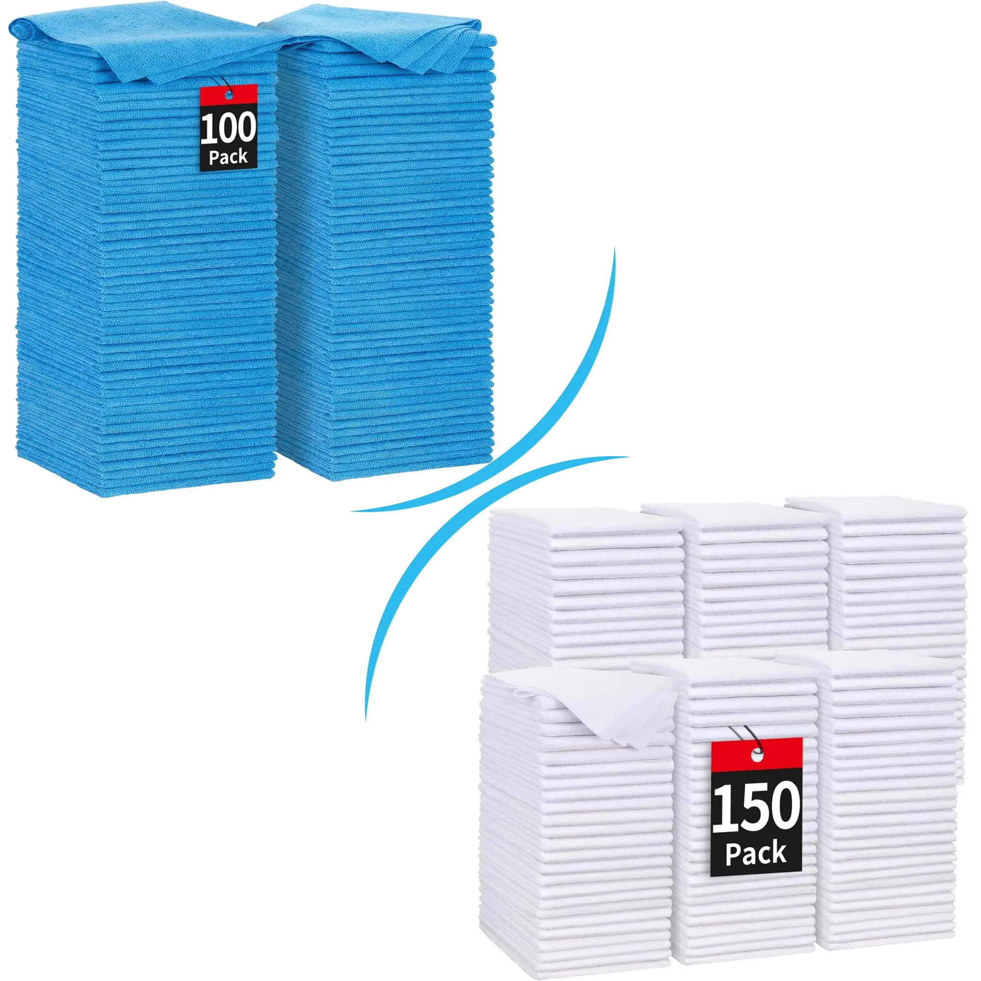Microfiber Cleaning Cloths 100 Pack Blue + 150 Pack White Shop Towels Non Abrasive Paint Safe
Microfiber Cleaning Cloths 100 Pack Blue + 150 Pack White Shop Towels Non Abrasive Paint Safe