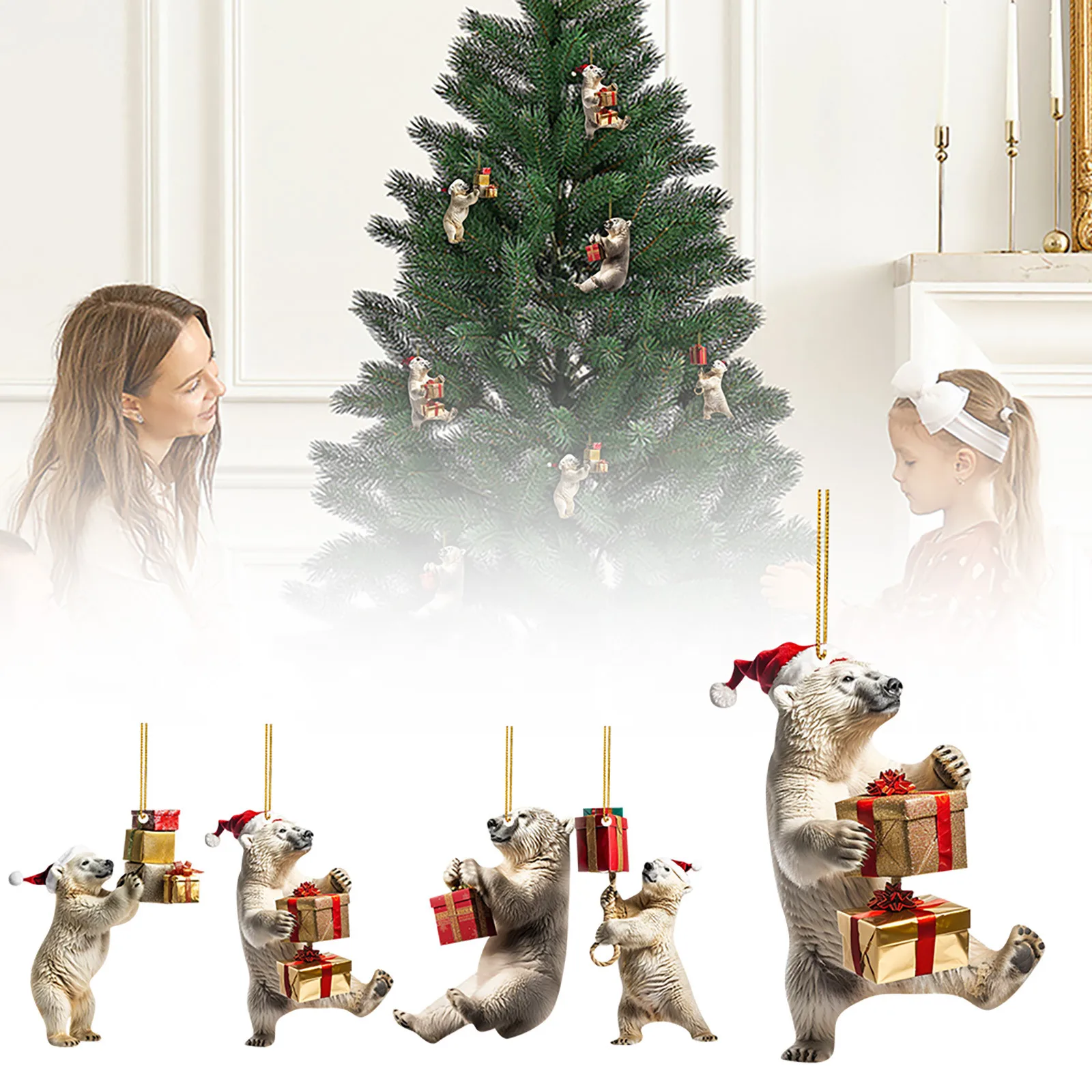 Christmas Tree Ornament Acrylic Polar Bear Pendant Xmas Hanging Decoration Home 2024 New Year Party Creative Decor Accessories
Christmas Tree Ornament Acrylic Polar Bear Pendant Xmas Hanging Decoration Home 2024 New Year Party Creative Decor Accessories