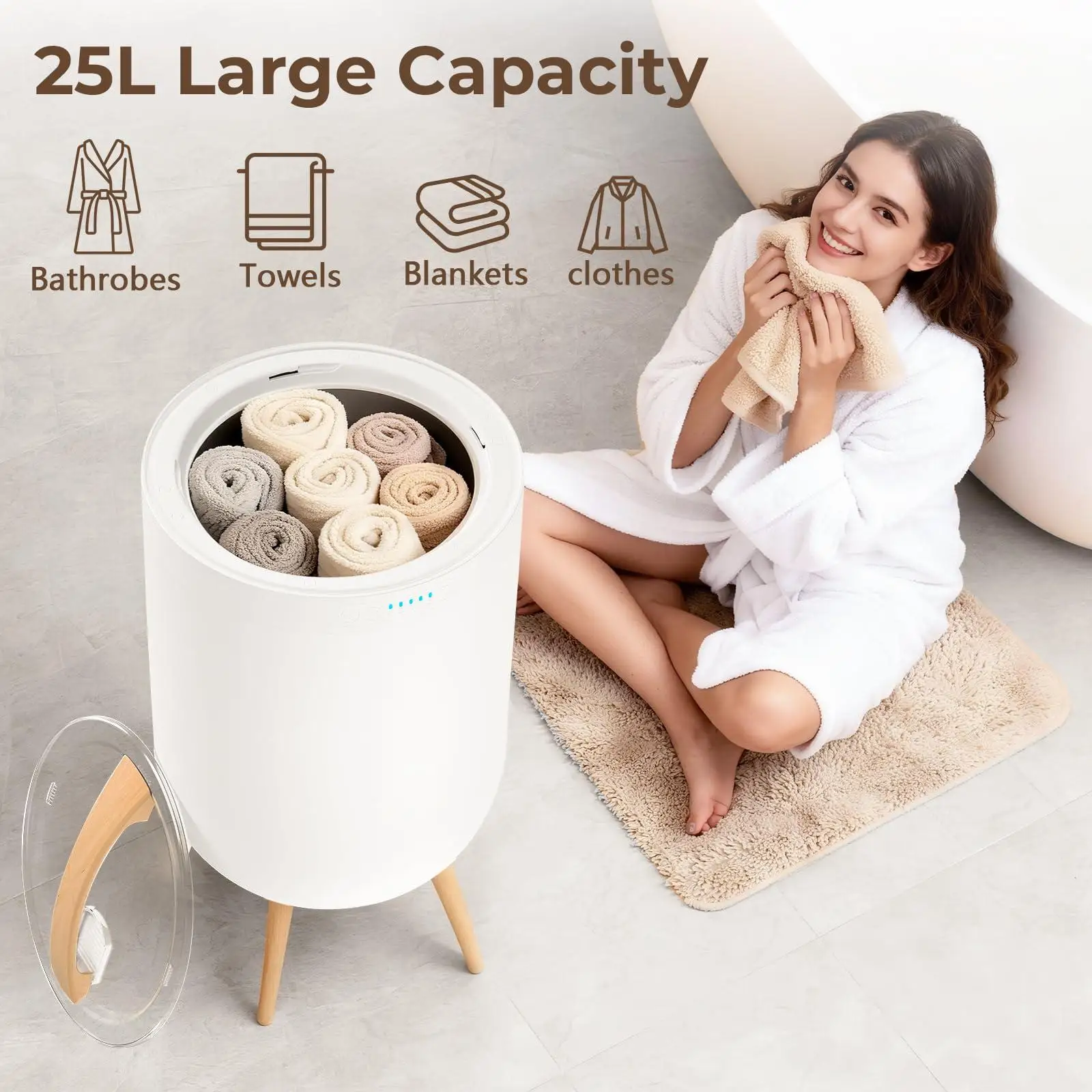 Sound System Towel Warmer Bucket Soft Ambient Light Hot Towel Bucket for Relaxation/Bath
Sound System Towel Warmer Bucket Soft Ambient Light Hot Towel Bucket for Relaxation/Bath