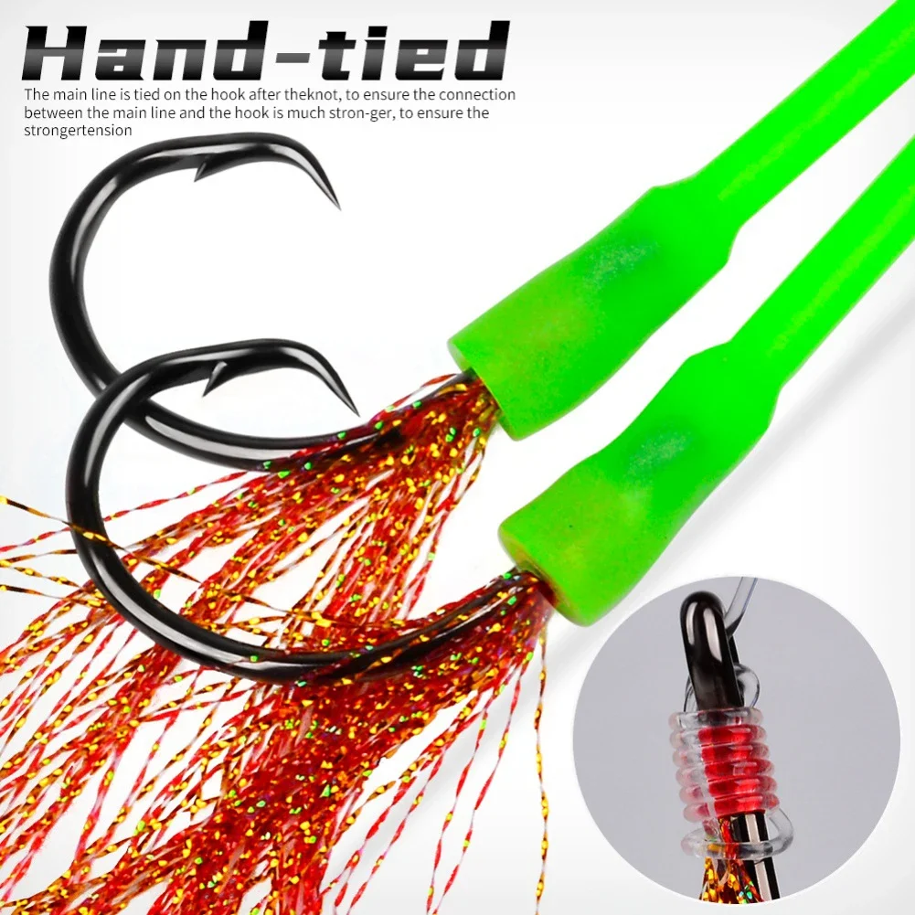 Fishing Leader Line Rig Lure with Hook Tips and Bright PVC Material for Deep Drop For Snapper and For Bottom Fishing
Fishing Leader Line Rig Lure with Hook Tips and Bright PVC Material for Deep Drop For Snapper and For Bottom Fishing