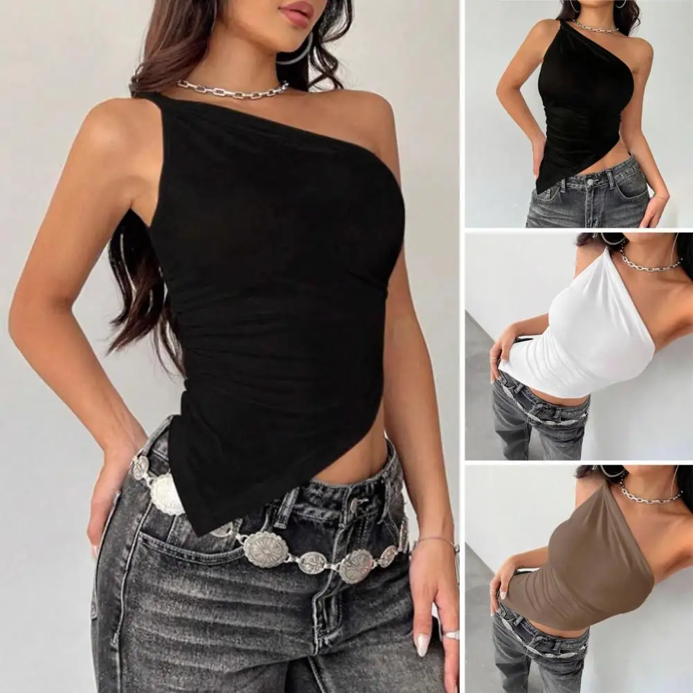 Irregular Hem Blouse Women One-shoulder Top Elegant One-shoulder Women's Summer Top with Irregular Hem Slim Fit Party Club Wear
Irregular Hem Blouse Women One-shoulder Top Elegant One-shoulder Women's Summer Top with Irregular Hem Slim Fit Party Club Wear