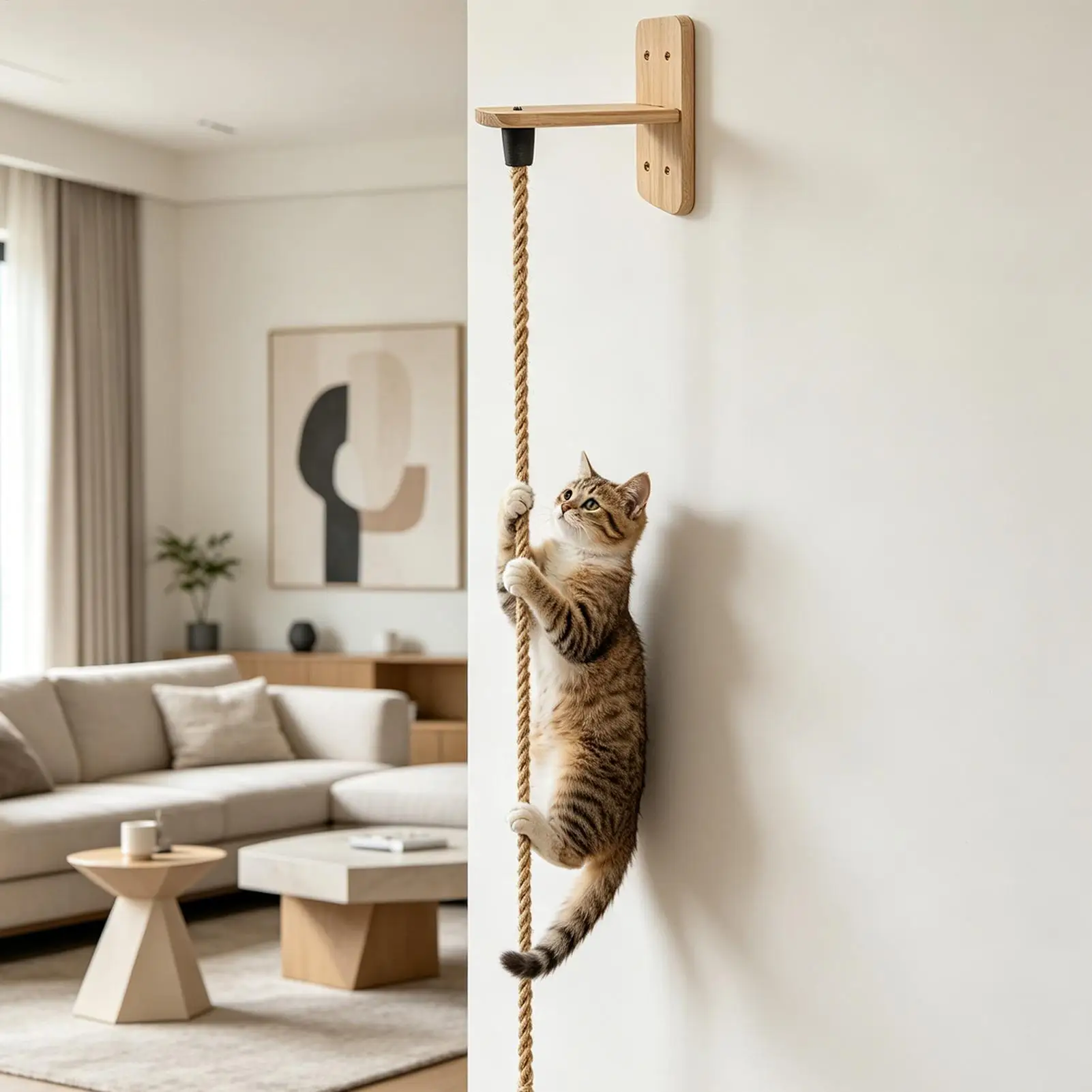 Wall Cat Climbing Frame 6.56Ft With Jumping Board Chew Resistant Wall Mounted Rope Cat Shelves For Kittens Playing Scratching
Wall Cat Climbing Frame 6.56Ft With Jumping Board Chew Resistant Wall Mounted Rope Cat Shelves For Kittens Playing Scratching
