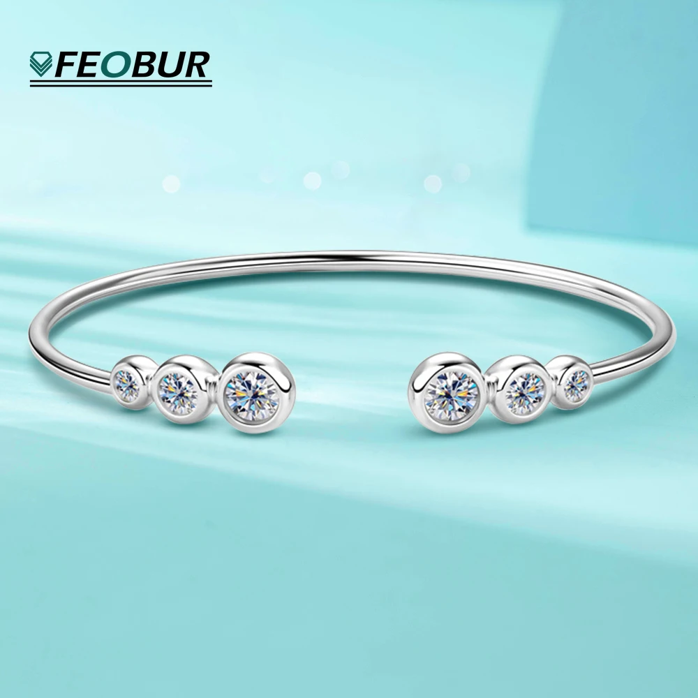 1.8cttw Full Moissanite Open Bangle Bracelet for Women Bubble Diamond 18K Gold Plated Sterling Silver 925 Jewelry Wholesale
1.8cttw Full Moissanite Open Bangle Bracelet for Women Bubble Diamond 18K Gold Plated Sterling Silver 925 Jewelry Wholesale