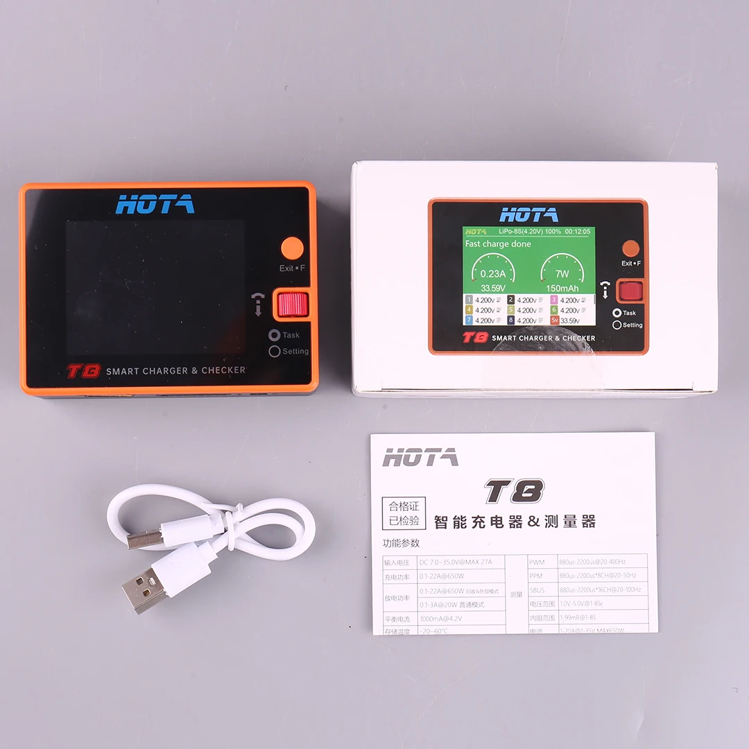 HOTA T8 650W 22A XT60 Intelligent Charger Checker for 1-8S NiZn/Nicd/NiMH Batteries RC Spare Parts
HOTA T8 650W 22A XT60 Intelligent Charger Checker for 1-8S NiZn/Nicd/NiMH Batteries RC Spare Parts