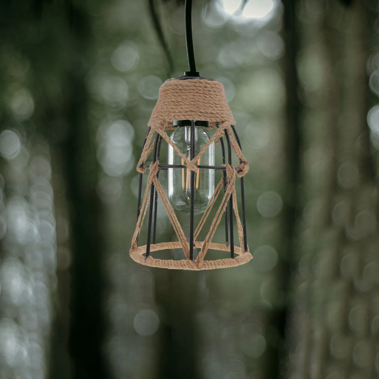 Vintage Lampshade: Handwoven Jute Rope Pendant Light Shade Iron Cage Ceiling Fixture Rustic Retro Decor For Home
Vintage Lampshade: Handwoven Jute Rope Pendant Light Shade Iron Cage Ceiling Fixture Rustic Retro Decor For Home