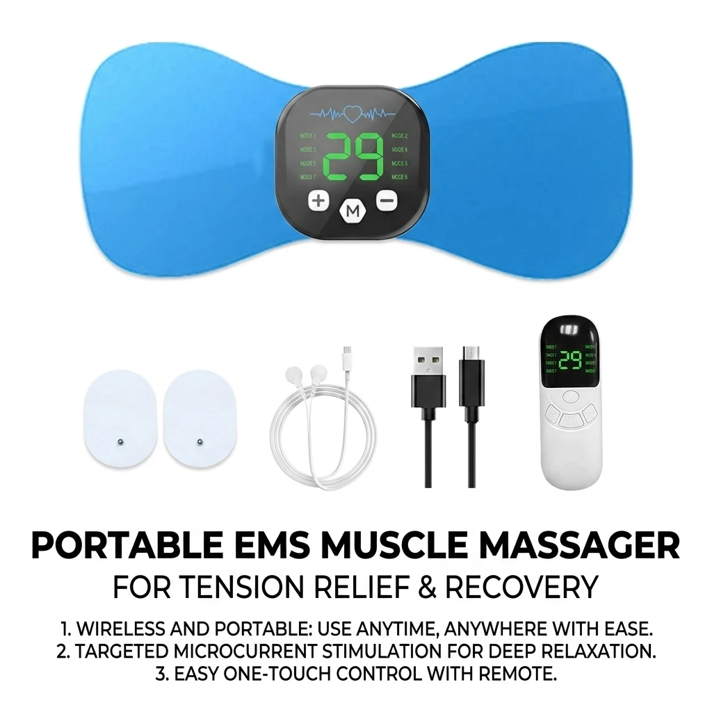 Portable Silicone EMS Neck Pulse Massager Wireless Microcurrent Therapy Pad With Remote Control For Home Office Adults
Portable Silicone EMS Neck Pulse Massager Wireless Microcurrent Therapy Pad With Remote Control For Home Office Adults