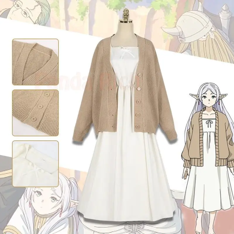 Anime Frieren Beyond Journey's End Frieren Cosplay Costume Wig Sweater Cardigan Coat Dress Halloween Party Women Girls Suit
Anime Frieren Beyond Journey's End Frieren Cosplay Costume Wig Sweater Cardigan Coat Dress Halloween Party Women Girls Suit