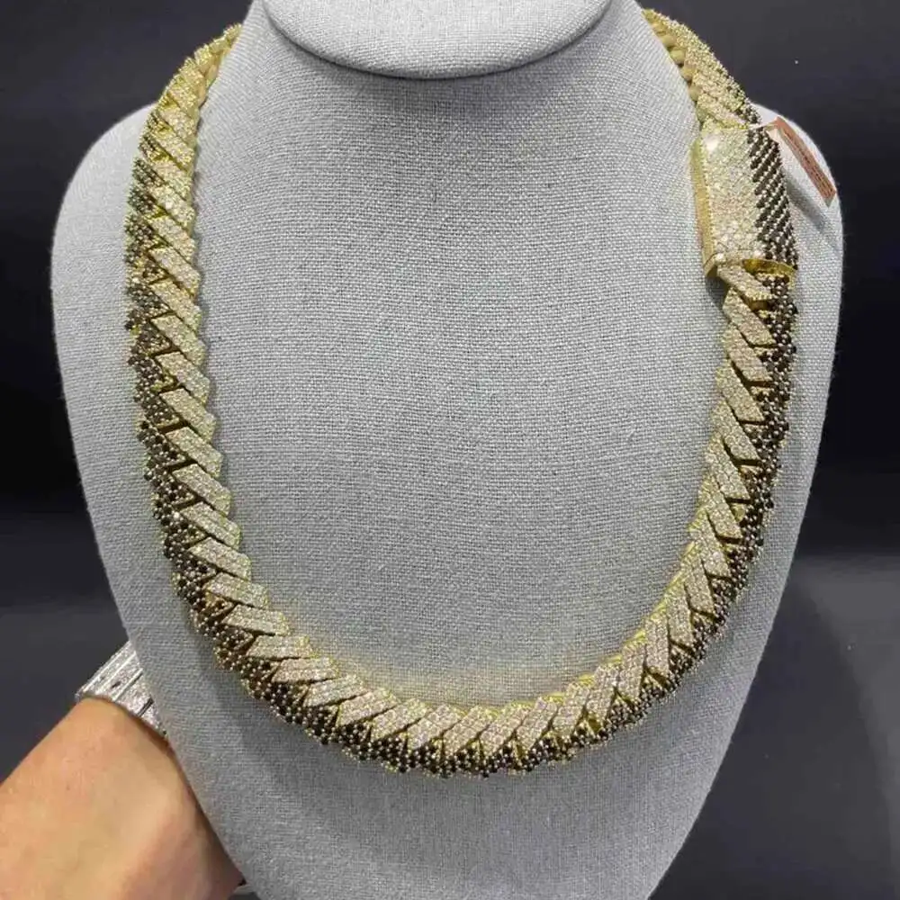 High Quality14mm Lab Grown Diamonds Cuban Link Chain Iced Out Pattern 10k Gold Lab-grown White and Black Diamond for Hip Hop
High Quality14mm Lab Grown Diamonds Cuban Link Chain Iced Out Pattern 10k Gold Lab-grown White and Black Diamond for Hip Hop