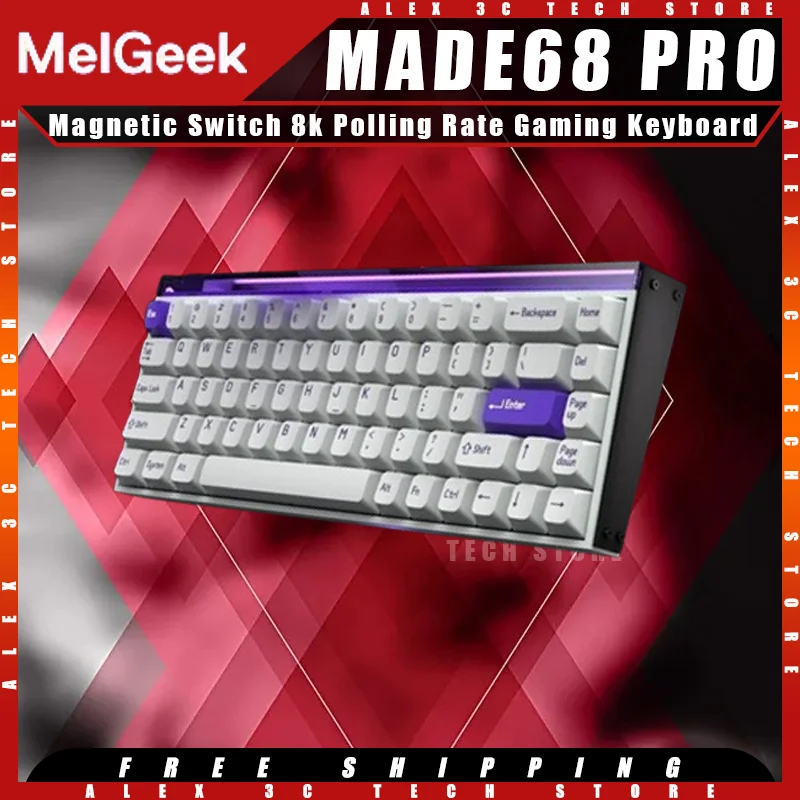 MELGEEK MADE68 Pro Магнитная клавиатура Магнитный переключатель 8k Скорость покатания Световой короб 16k Скорость сканирования RT0.01 Киберспортивная игровая клавиатура
MELGEEK MADE68 Pro Магнитная клавиатура Магнитный переключатель 8k Скорость покатания Световой короб 16k Скорость сканирования RT0.01 Киберспортивная игровая клавиатура