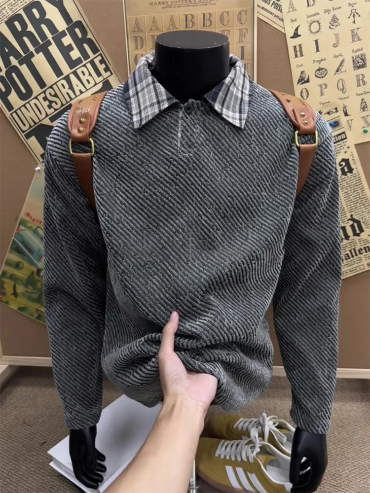 American Style Knitted Long Sleeve Sweatshirt for Men CleanFit Shirt Heavyweight T-Shirt Turn-down Collar Autumn Wear
American Style Knitted Long Sleeve Sweatshirt for Men CleanFit Shirt Heavyweight T-Shirt Turn-down Collar Autumn Wear