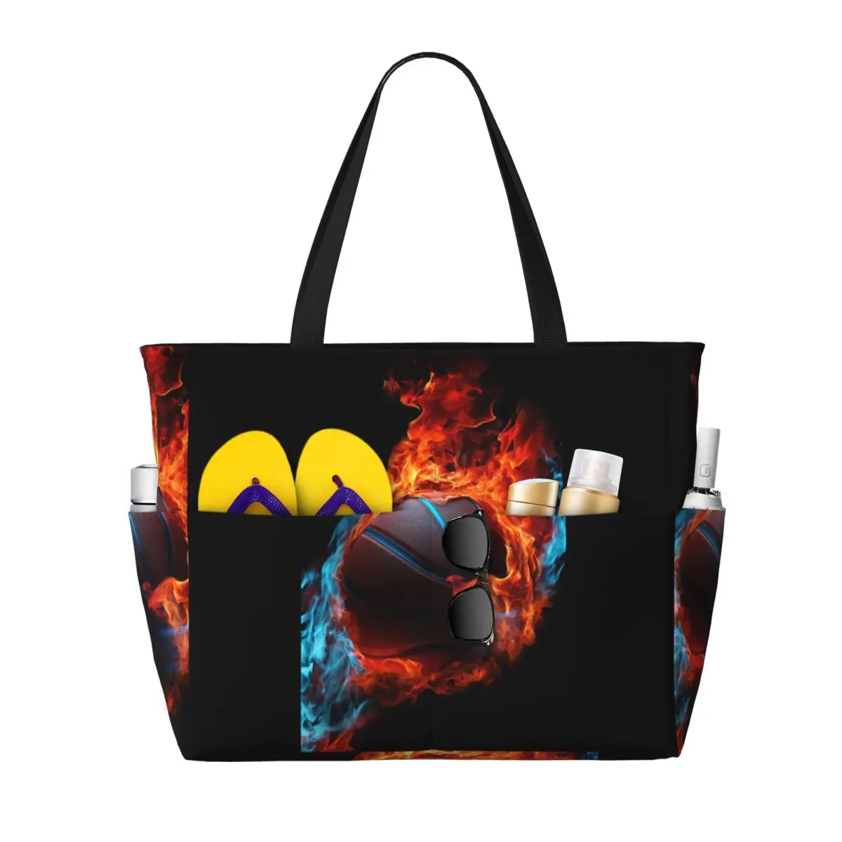 Basketball In The Bule And Red Fire Beach Tote Bag Sport Gym Yoga Duffle Large Tote Bag Women Travel Bag Fitness bag
Basketball In The Bule And Red Fire Beach Tote Bag Sport Gym Yoga Duffle Large Tote Bag Women Travel Bag Fitness bag