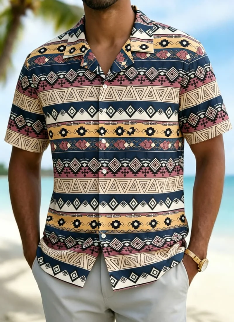 Men's Retro Totem Aztec Print Hawaiian Shirt, Ethnic Style Shirt for Summer Festival, Beach Trip, Casual Outings & Streetwear
Men's Retro Totem Aztec Print Hawaiian Shirt, Ethnic Style Shirt for Summer Festival, Beach Trip, Casual Outings & Streetwear