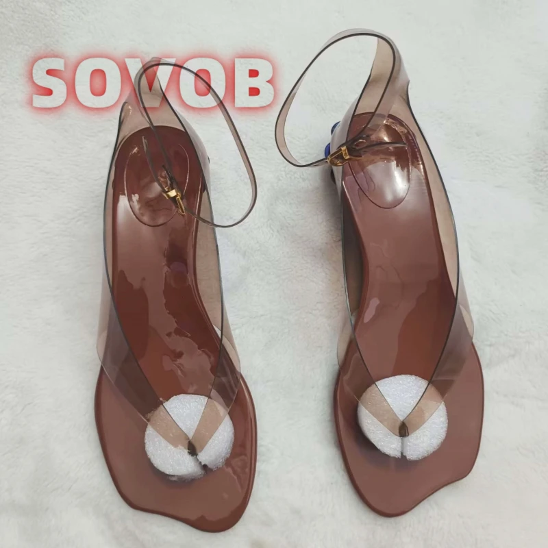 Women Clear PVC Thong Sandals,Transparent Strap Ankle Buckle Low Heel Sandal,Jelly Ankle Strap Sandals,Summer Beach Casual Shoes
Women Clear PVC Thong Sandals,Transparent Strap Ankle Buckle Low Heel Sandal,Jelly Ankle Strap Sandals,Summer Beach Casual Shoes