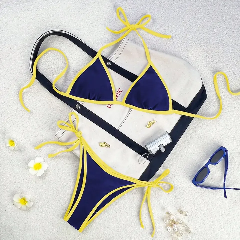 Vibrant Blue and Yellow Block Bikini Set with Trim
Vibrant Blue and Yellow Block Bikini Set with Trim