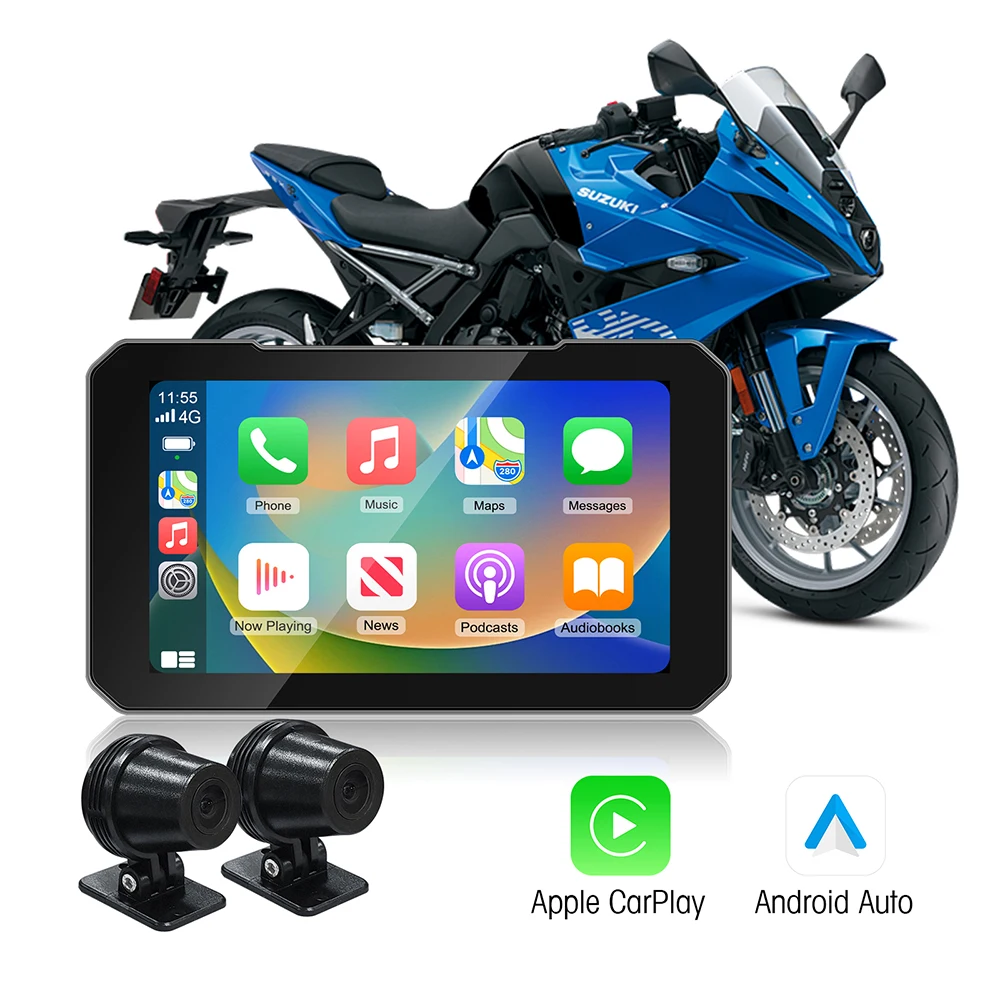 Portable 5 inch IP67 Waterproof Motorcycle GPS Navigation Wireless Carplay Android Auto DVR Drive Recorder Moto Monitor WIFI
Portable 5 inch IP67 Waterproof Motorcycle GPS Navigation Wireless Carplay Android Auto DVR Drive Recorder Moto Monitor WIFI