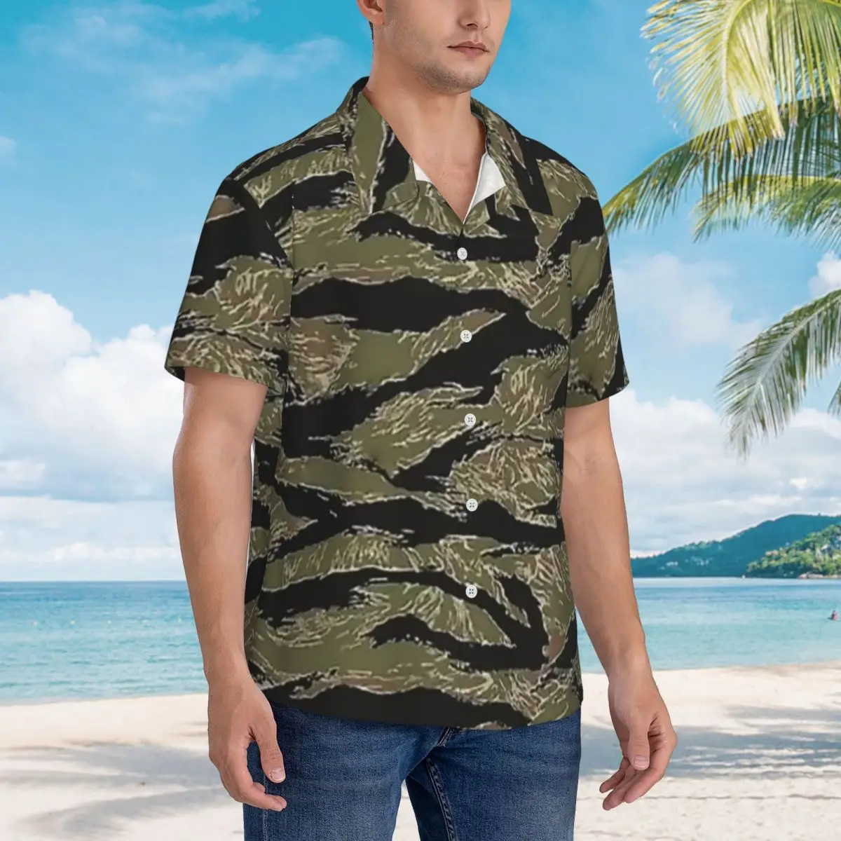 US Army Camouflage Tiger Stripe Hawaiian Shirts Casual Men Short Sleeve Shirt for Summer Beach Men's Lapel Tops
US Army Camouflage Tiger Stripe Hawaiian Shirts Casual Men Short Sleeve Shirt for Summer Beach Men's Lapel Tops