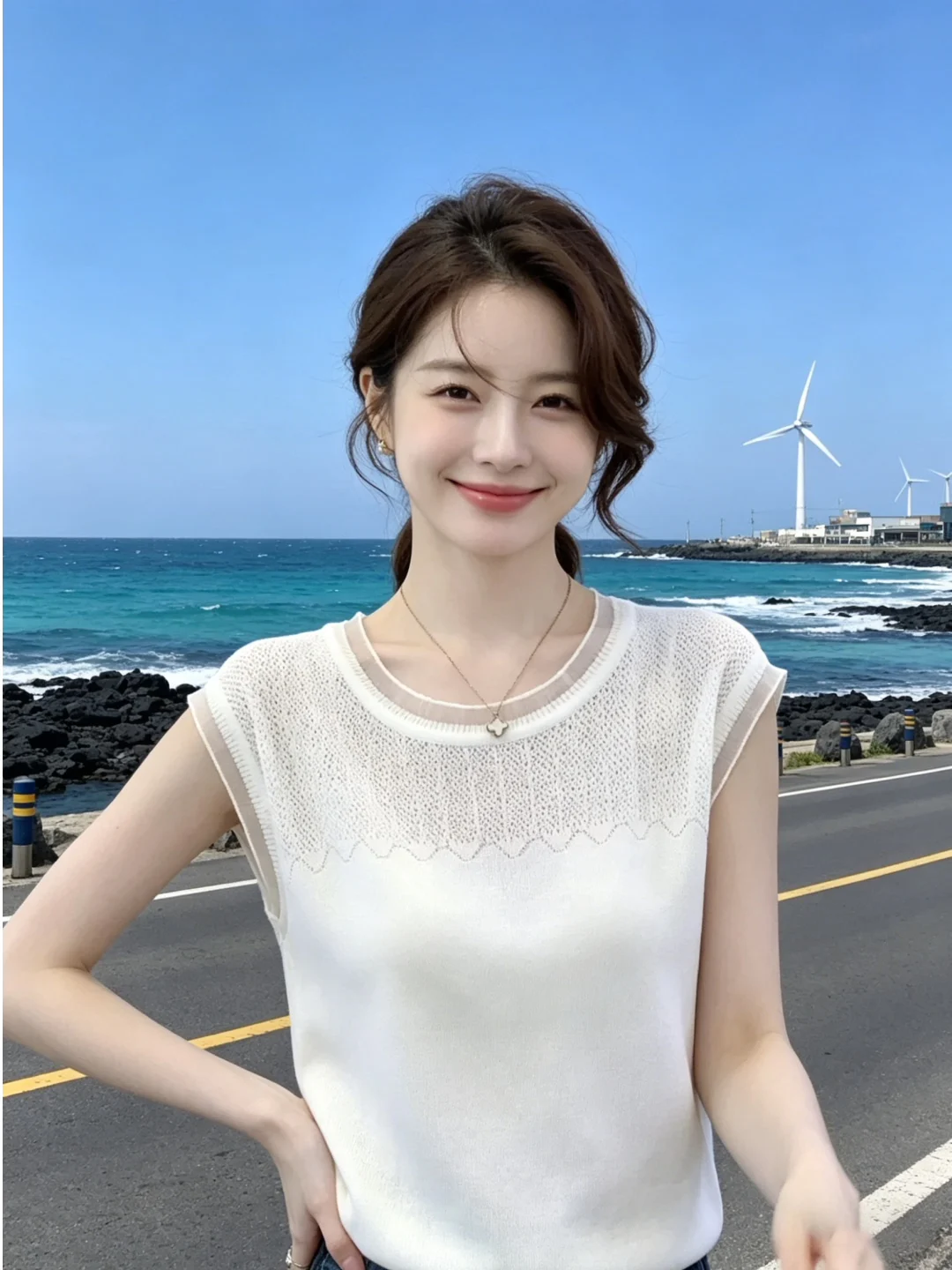 Summer Casual round Neck Knitted Strap Vest Women's New Style Versatile Slimming T-shirt Korean Lazy Style Top Breathable Out...
Summer Casual round Neck Knitted Strap Vest Women's New Style Versatile Slimming T-shirt Korean Lazy Style Top Breathable Out...