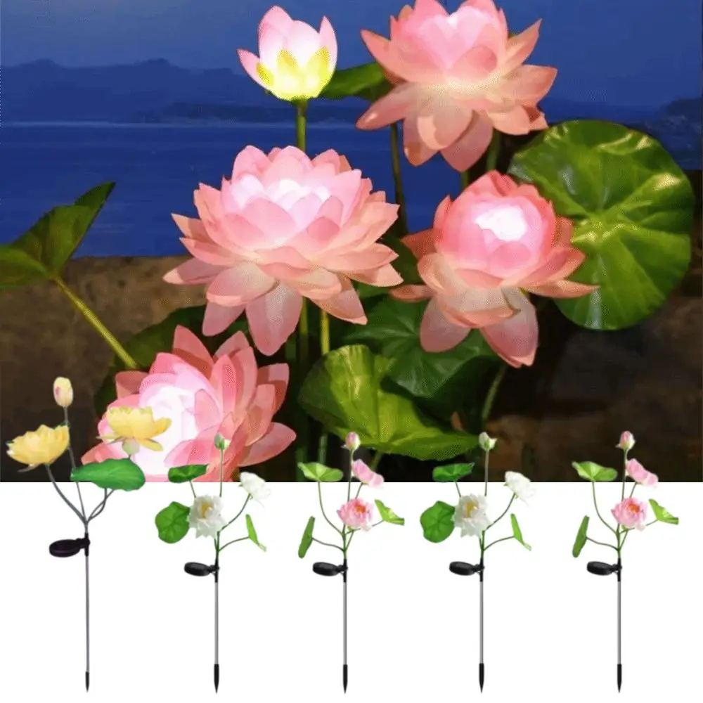 3 LED Lights Solar Lotus Light Plug in Light Solar Powered LED Lawn Light Lotus Design LED Lighting Floral Lamp
3 LED Lights Solar Lotus Light Plug in Light Solar Powered LED Lawn Light Lotus Design LED Lighting Floral Lamp