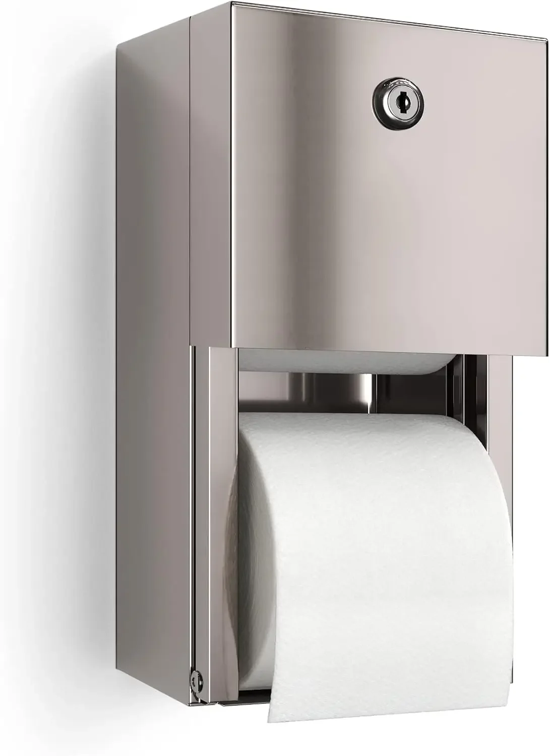 Commercial Toilet Paper Dispenser, 2 Roll Stainless Steel Toilet Paper Holder. Wall Mount Locking Tissue Dispensers for Bathroom
Commercial Toilet Paper Dispenser, 2 Roll Stainless Steel Toilet Paper Holder. Wall Mount Locking Tissue Dispensers for Bathroom