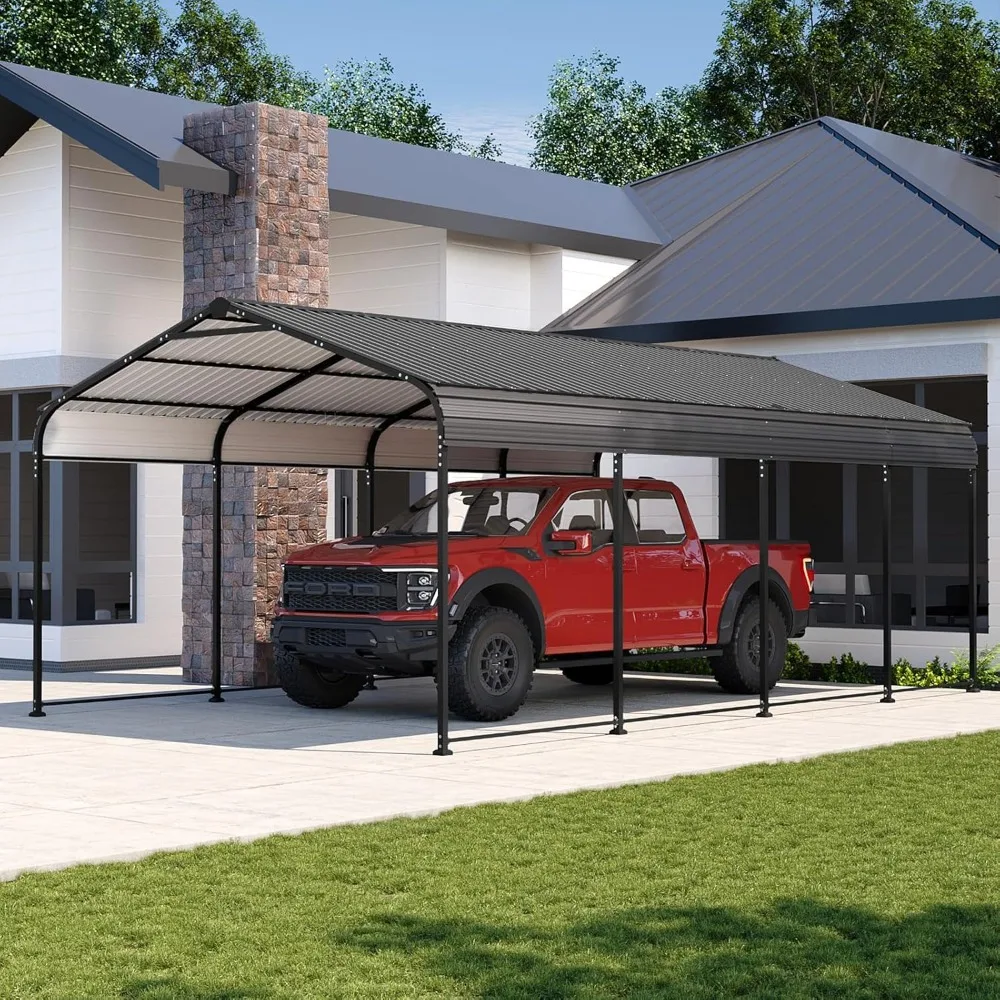 12x20 FT Metal Carport, Heavy Duty Canopy with Galvanized Steel Roof & Frame, 12'W x 20'D x 8.8'H Metal, Carports
12x20 FT Metal Carport, Heavy Duty Canopy with Galvanized Steel Roof & Frame, 12'W x 20'D x 8.8'H Metal, Carports