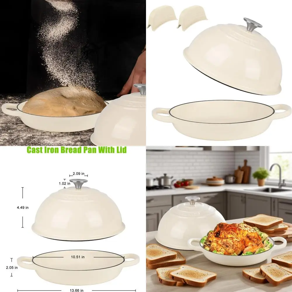 Enameled Cast Iron Dutch Oven, 7-Quart Non-Stick Pot with Lid, Ideal for Bread Baking, Roasting, Braising, Stewing, and Soups -
Enameled Cast Iron Dutch Oven, 7-Quart Non-Stick Pot with Lid, Ideal for Bread Baking, Roasting, Braising, Stewing, and Soups -