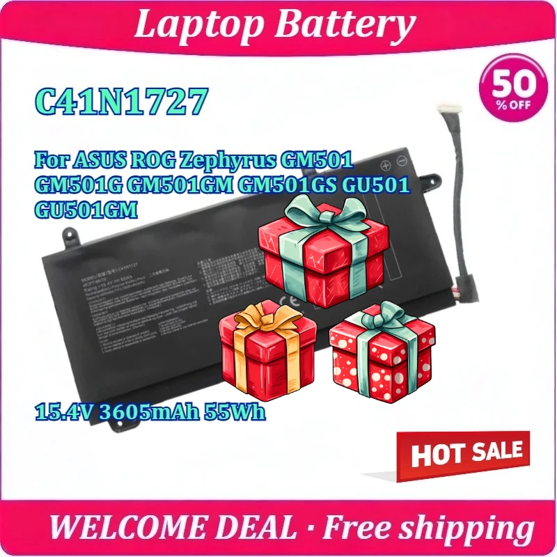 New C41N1727 Laptop Battery For ASUS ROG Zephyrus GM501 GM501G GM501GM GM501GS GU501 GU501GM 15.4V 3605mAh 55Wh
New C41N1727 Laptop Battery For ASUS ROG Zephyrus GM501 GM501G GM501GM GM501GS GU501 GU501GM 15.4V 3605mAh 55Wh