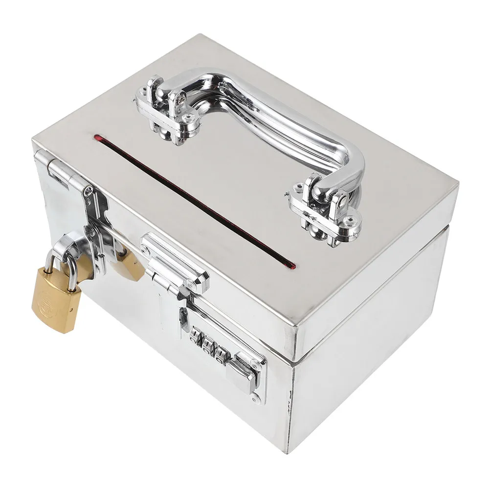 Stainless Steel Money Saving Box with Password Lock and Padlock Dual Security Large Capacity Savings Bank for Adults Children
Stainless Steel Money Saving Box with Password Lock and Padlock Dual Security Large Capacity Savings Bank for Adults Children