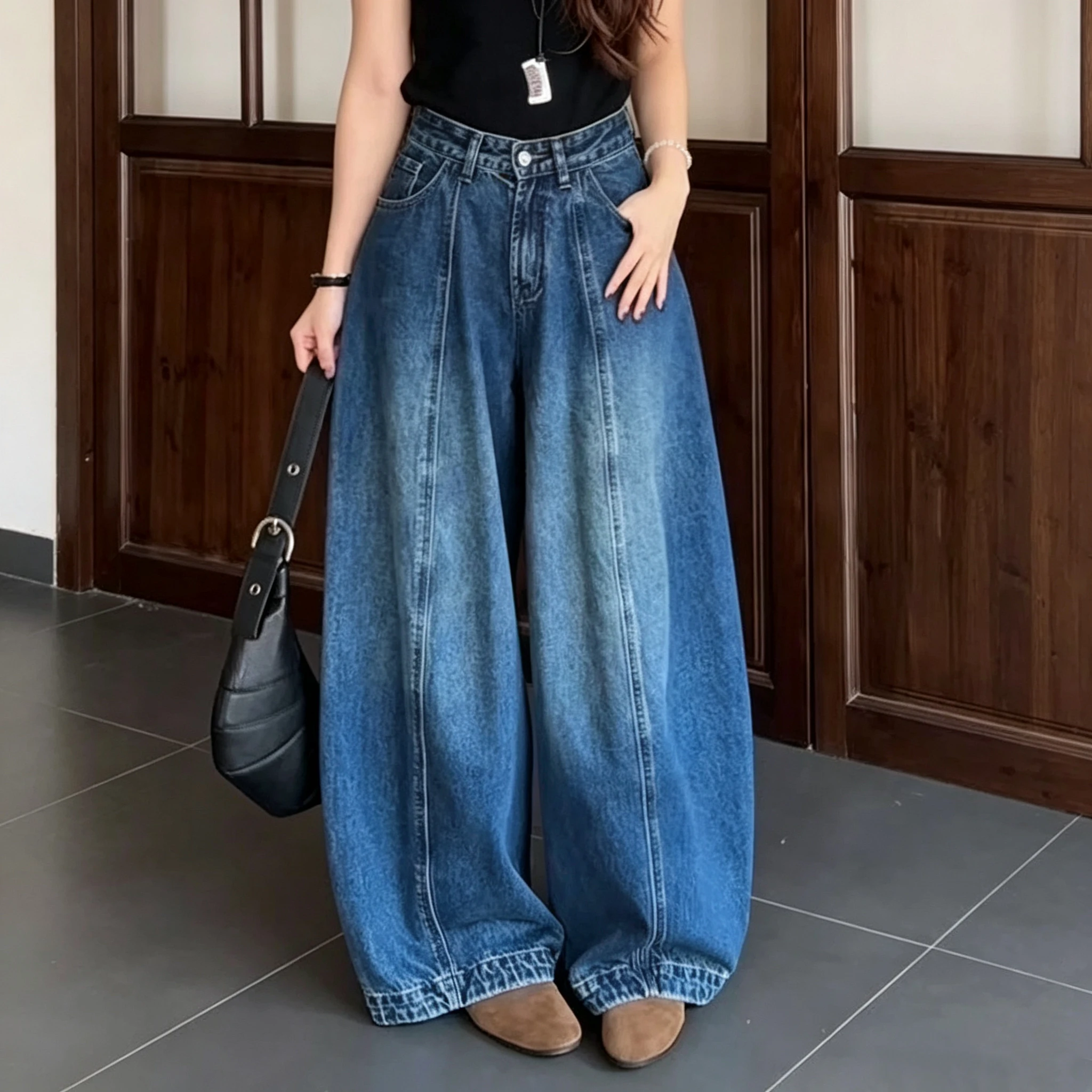 High Waist Wide Leg Jeans Women's Straight Cut Spring Summer Fashion Slimming Loose Drapey Guangzhou Xintang Pants
High Waist Wide Leg Jeans Women's Straight Cut Spring Summer Fashion Slimming Loose Drapey Guangzhou Xintang Pants