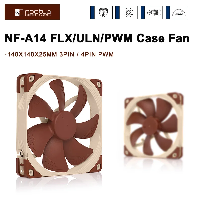 Noctua NF-A14 140mm Desktop Computer Case Cooling Fan 3pin/4pin PWM SSO2 Bearing CPU Quiet Cooler Fans
Noctua NF-A14 140mm Desktop Computer Case Cooling Fan 3pin/4pin PWM SSO2 Bearing CPU Quiet Cooler Fans