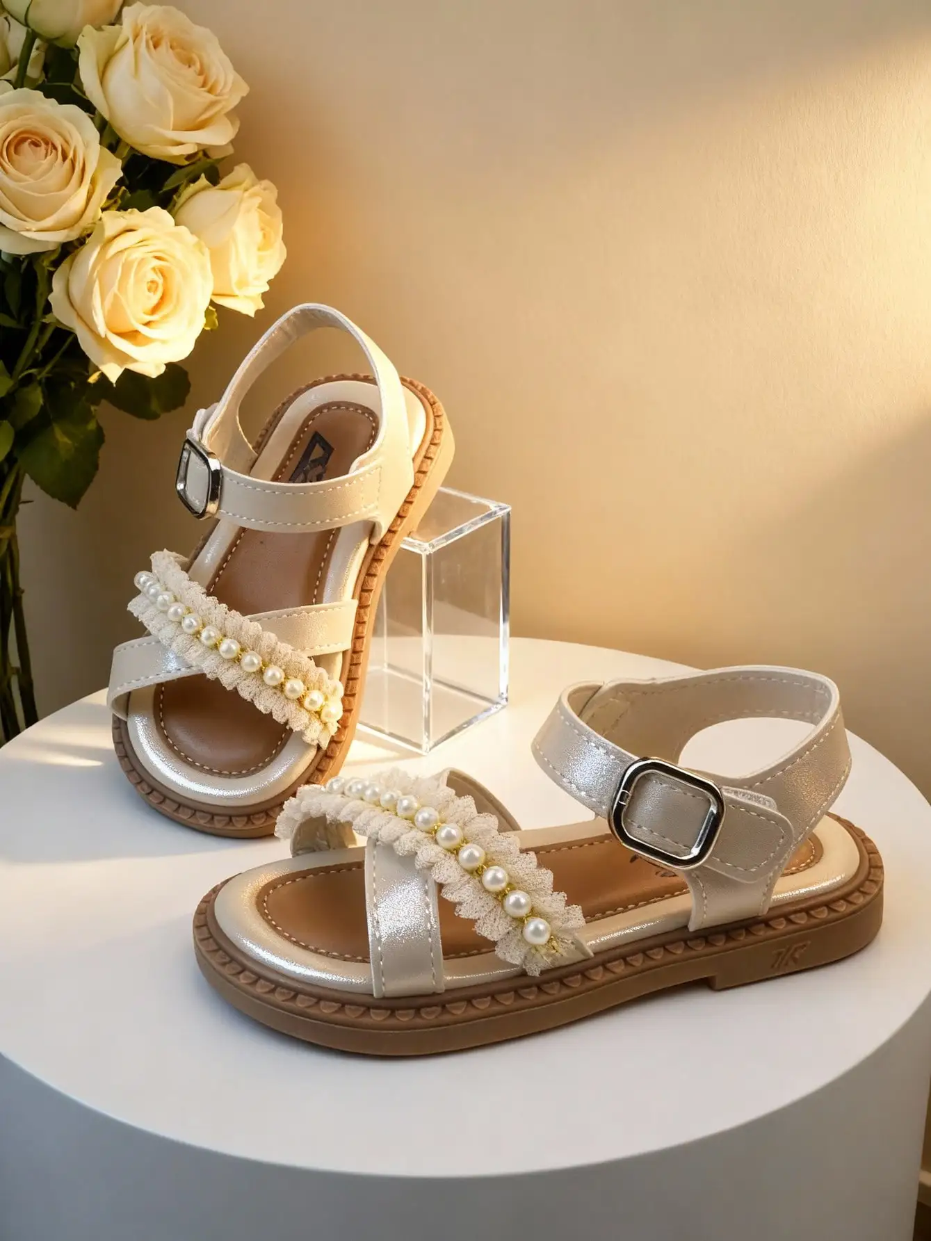 Girls Pearl Lace Sandals Soft Sole Princess Shoes Summer Beach Wedding Flower Girl Party Low Heel Kids Footwear
Girls Pearl Lace Sandals Soft Sole Princess Shoes Summer Beach Wedding Flower Girl Party Low Heel Kids Footwear
