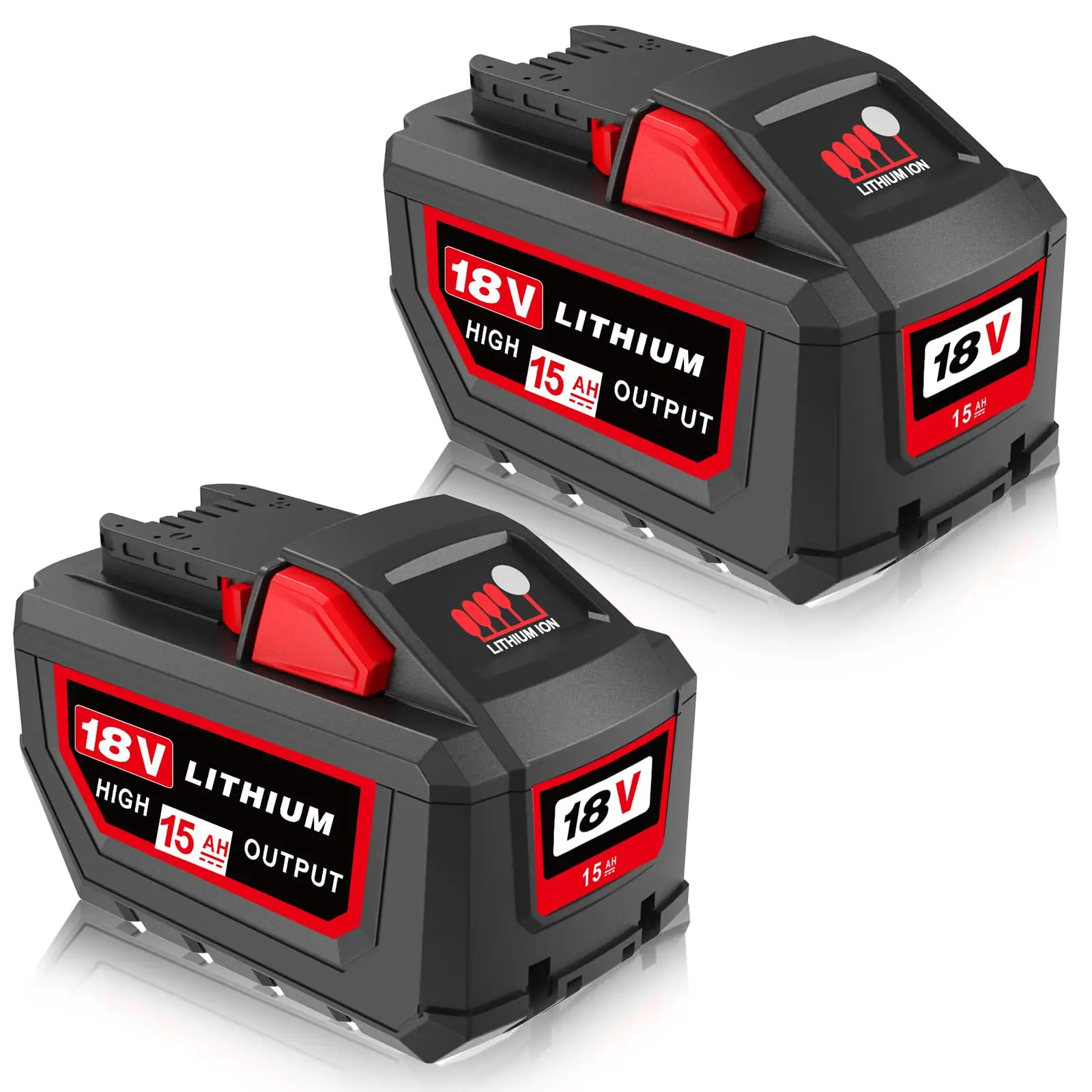 Upgraded 2Packs 18V 15.0Ah Replacement for Milwaukee M-18 Battery Compatible with Milwaukee 18V Battery 48-11-1850 48-11-1840 48
Upgraded 2Packs 18V 15.0Ah Replacement for Milwaukee M-18 Battery Compatible with Milwaukee 18V Battery 48-11-1850 48-11-1840 48
